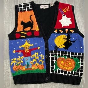 Bechamel Vintage 90s Halloween Themed Knit Vest women’s size M festive holiday